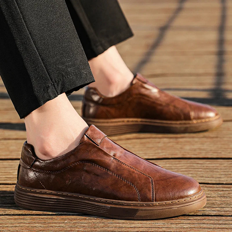Men’s Genuine Leather Shoes – Classic Lace-Up Dress Shoes