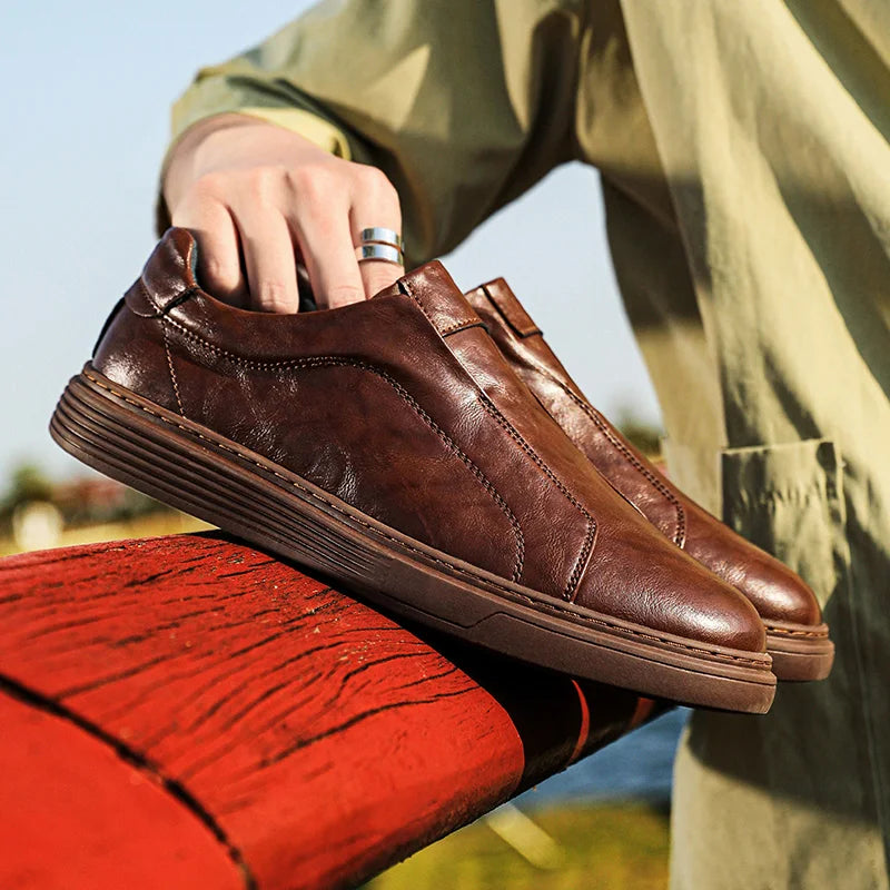 Men’s Genuine Leather Shoes – Classic Lace-Up Dress Shoes