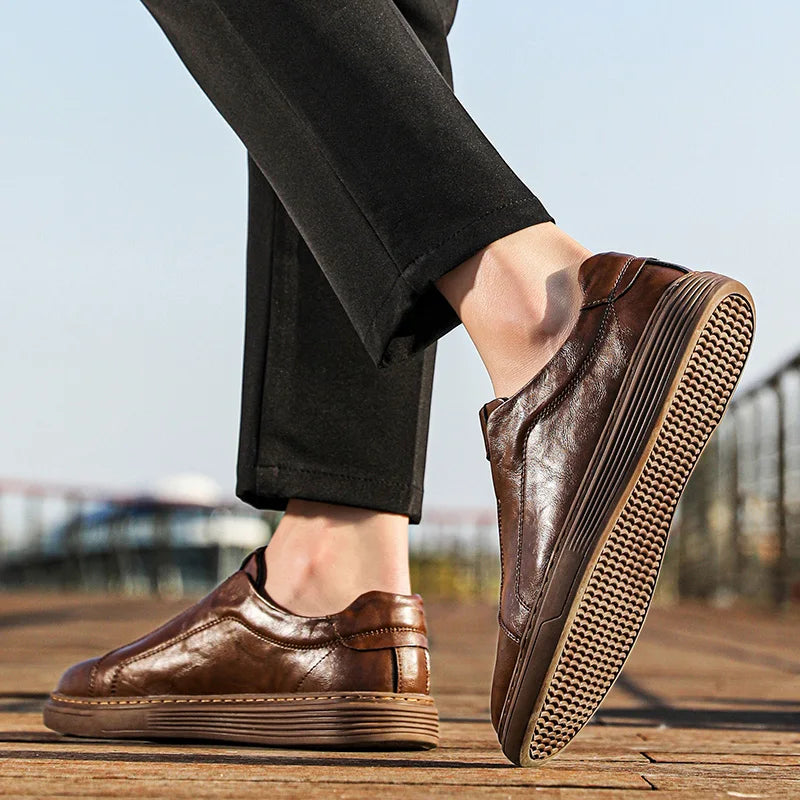 Men’s Genuine Leather Shoes – Classic Lace-Up Dress Shoes