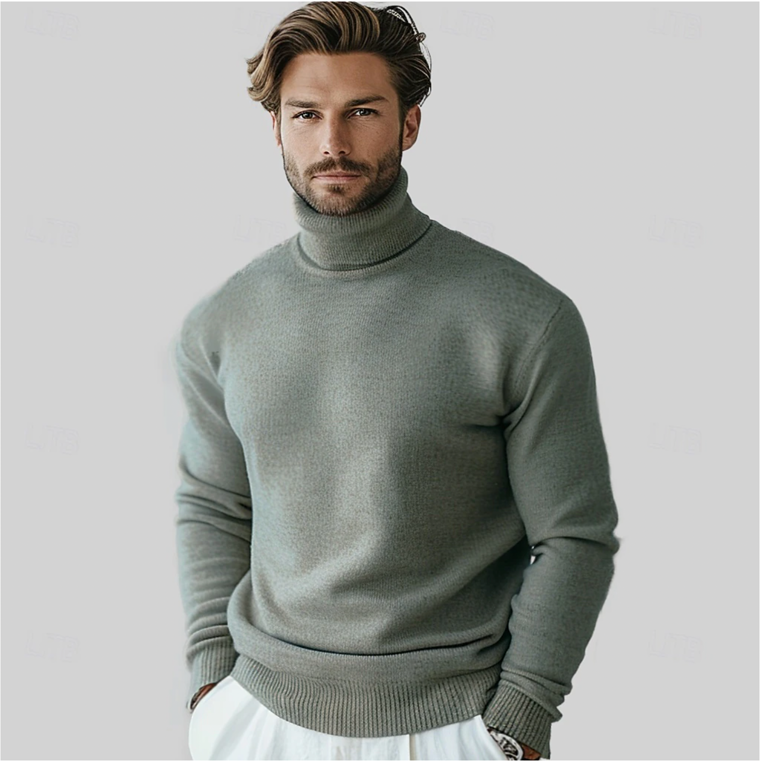 Men’s Merino Wool Turtleneck – Classic Warm Sweater for Casual and Formal Wear