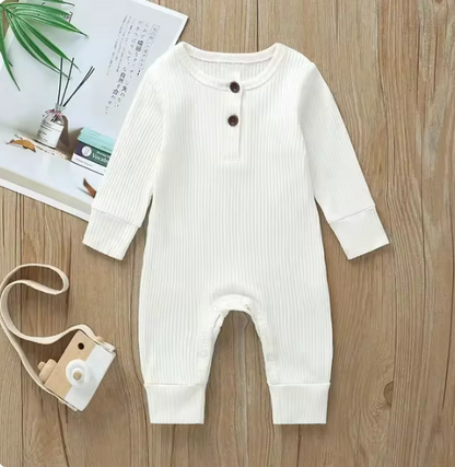 Newborn Infant unisex Full Sleeve Rib Cotton Romper Playsuit