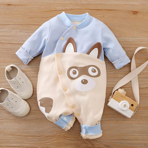 newborn baby clothes girl long sleeved cute bear graphic Romper