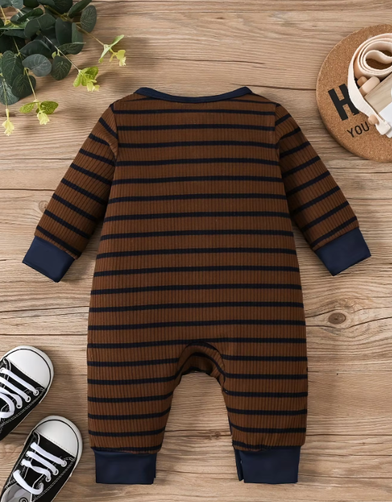 Newborn Baby Boys Striped Long sleeved Romper