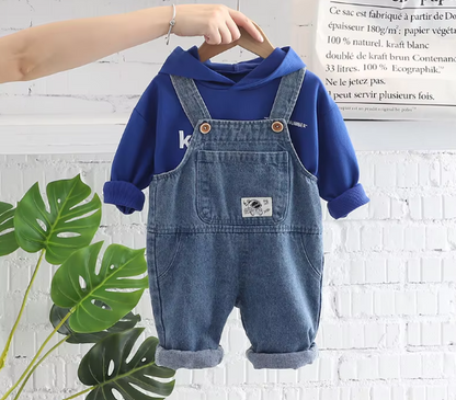 Hoodie Denim Overalls Infant Baby Suit