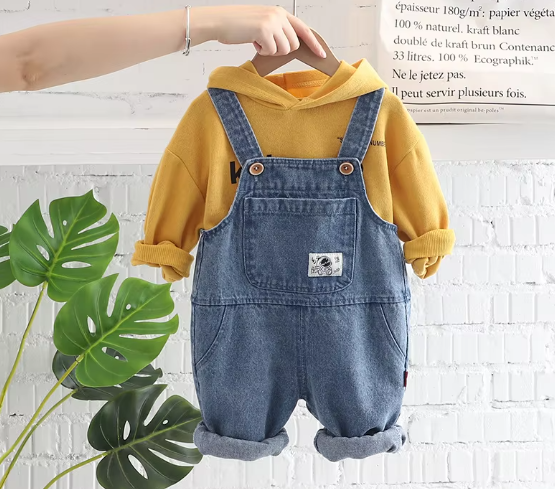 Hoodie Denim Overalls Infant Baby Suit