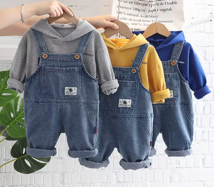 Hoodie Denim Overalls Infant Baby Suit