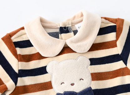 Stripe Cartoon Printing Baby Boys Clothes Newborn Overalls