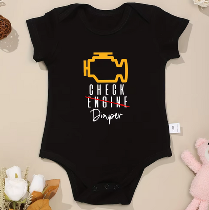 Check Diaper Funny Newborn Baby Creative Onesie Pajamas