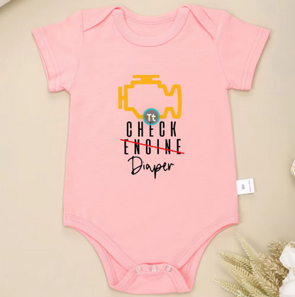 Check Diaper Funny Newborn Baby Creative Onesie Pajamas