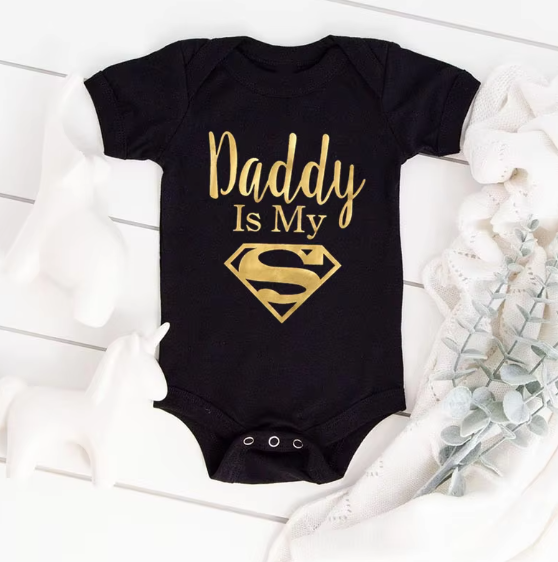 Baby Romper Newborn Baby Boys Girls Clothes Gold Daddy Is My Hero