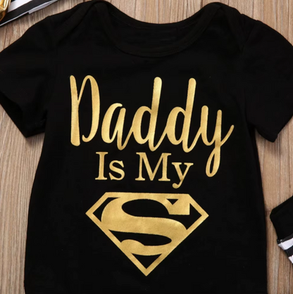 Baby Romper Newborn Baby Boys Girls Clothes Gold Daddy Is My Hero