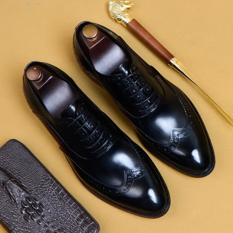 Classic Brogues Leather Dress Shoes