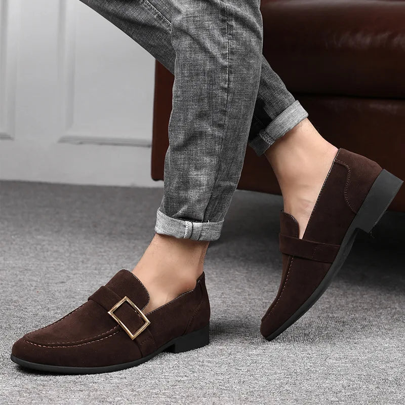 Suede Signature Men Classic All Day Buckle Loafers