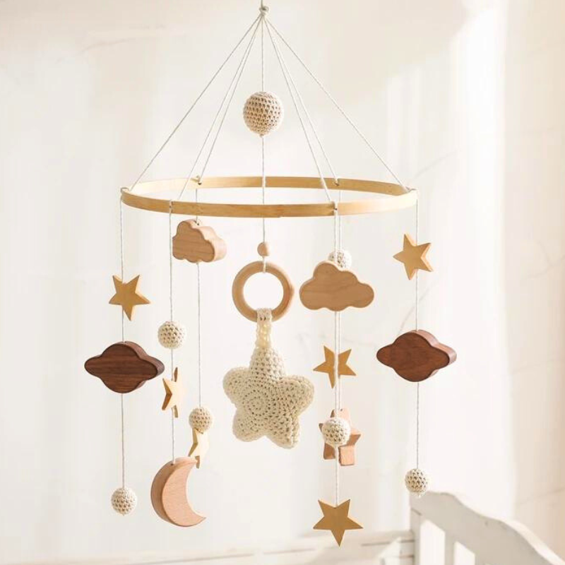 Charming Wooden Nursery Crib Mobile