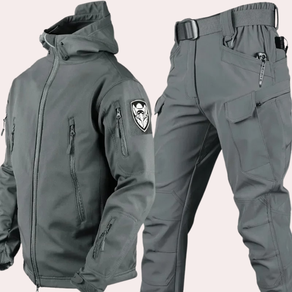 Men’s Two-Piece Outdoor Cargo Set – Tailored Jacket & Matching Trousers