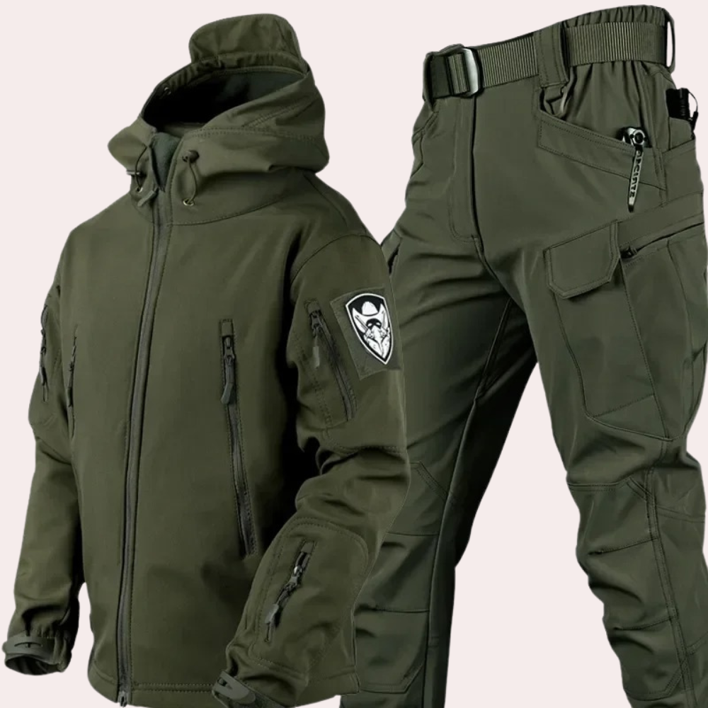 Men’s Two-Piece Outdoor Cargo Set – Tailored Jacket & Matching Trousers