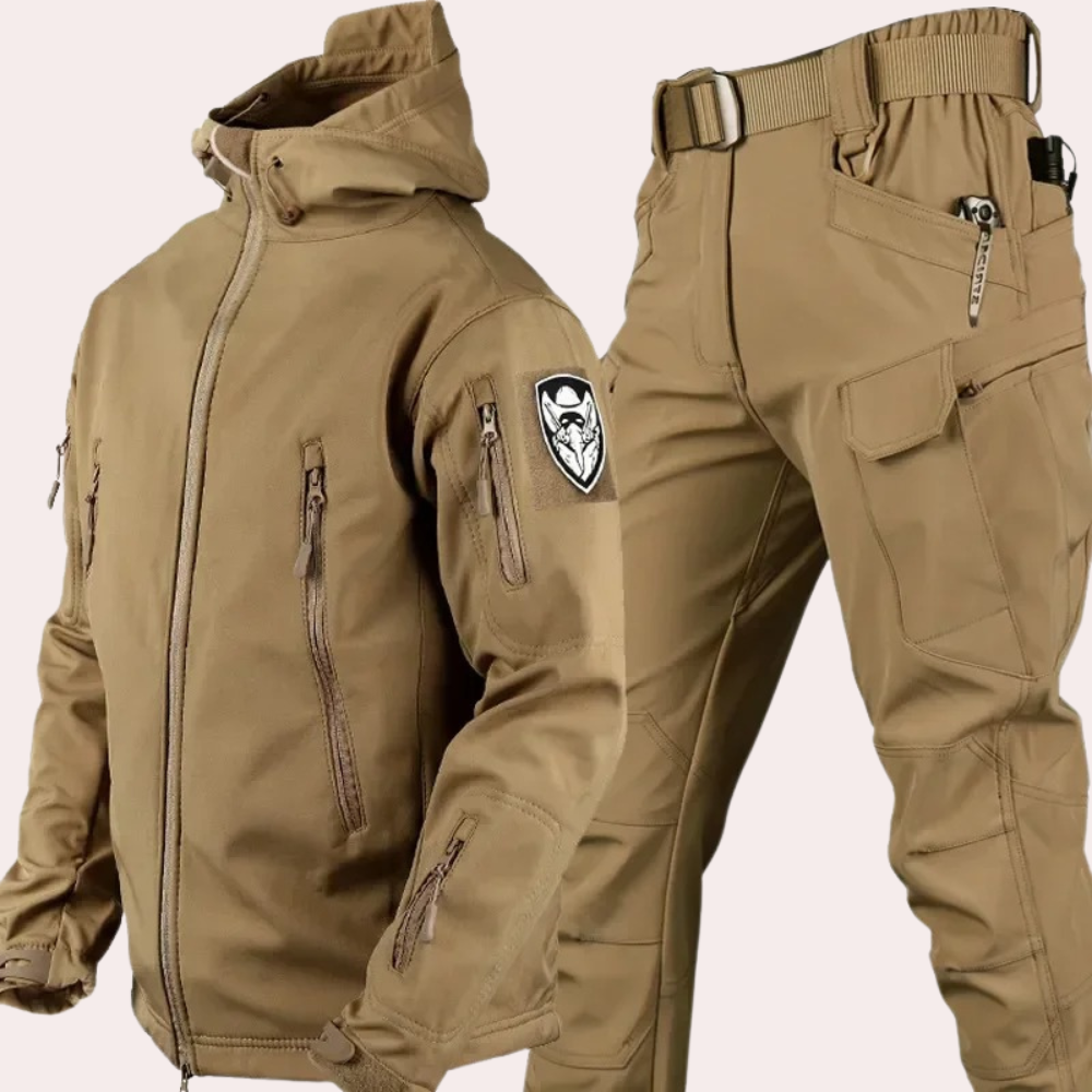 Men’s Two-Piece Outdoor Cargo Set – Tailored Jacket & Matching Trousers