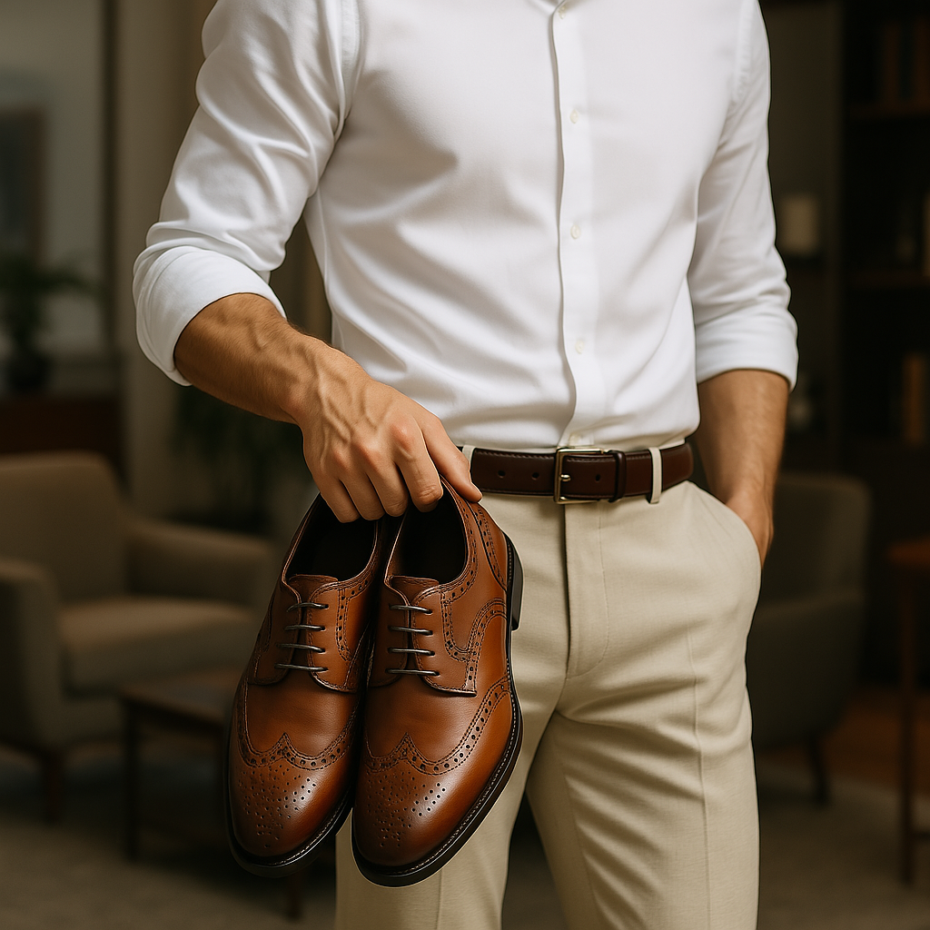 Elegant Brown Leather Lace-Up Dress Shoes – Timeless Style & Refined Craftsmanship