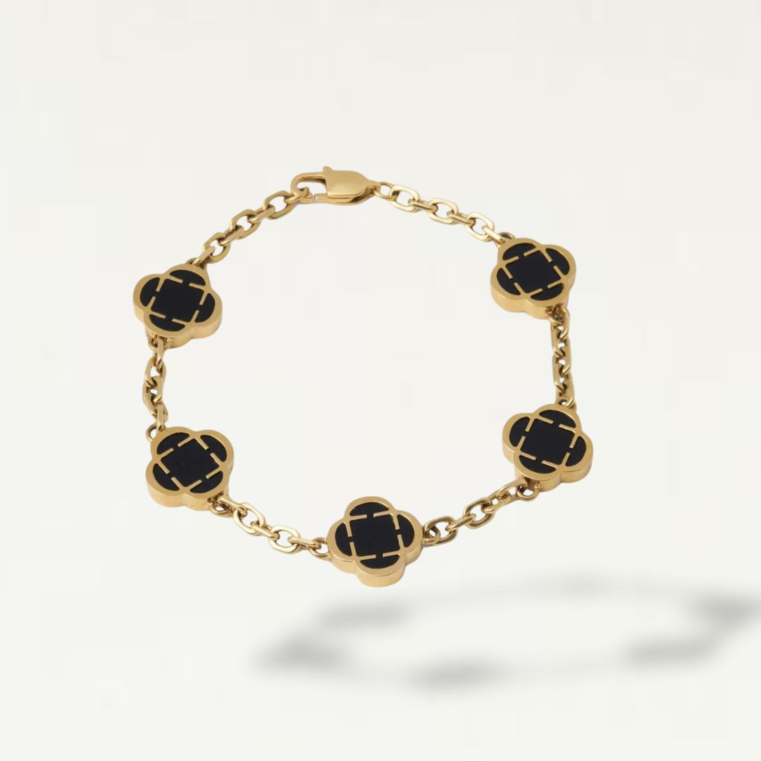 Men’s Gold Onyx Clover Bracelet