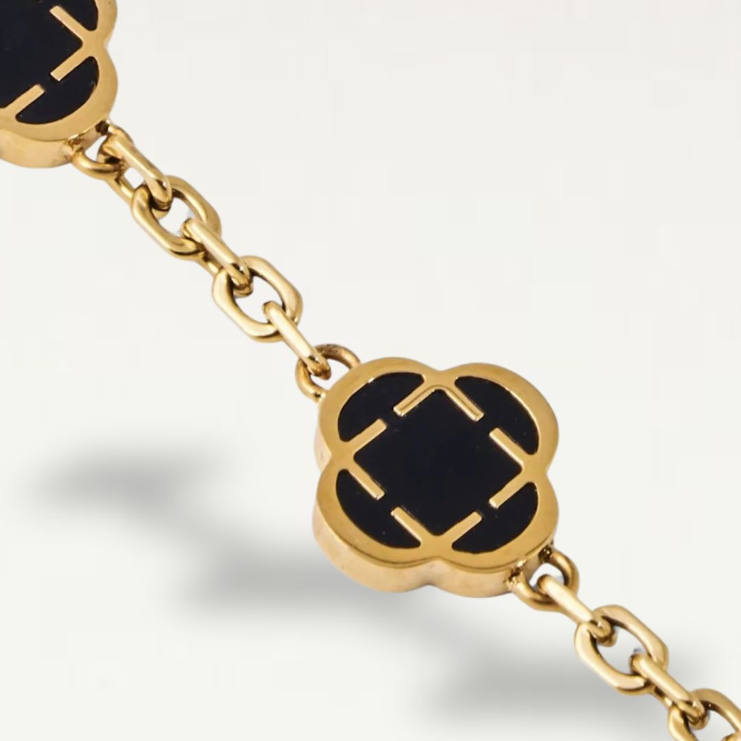 Men’s Gold Onyx Clover Bracelet