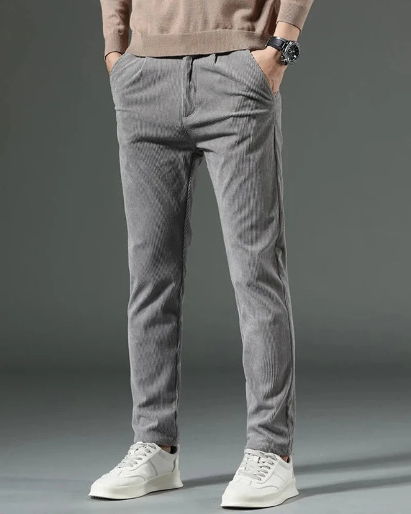 Charles Noble Corduroy Chinos – Men’s Slim Fit Trousers with Soft Textured Fabric