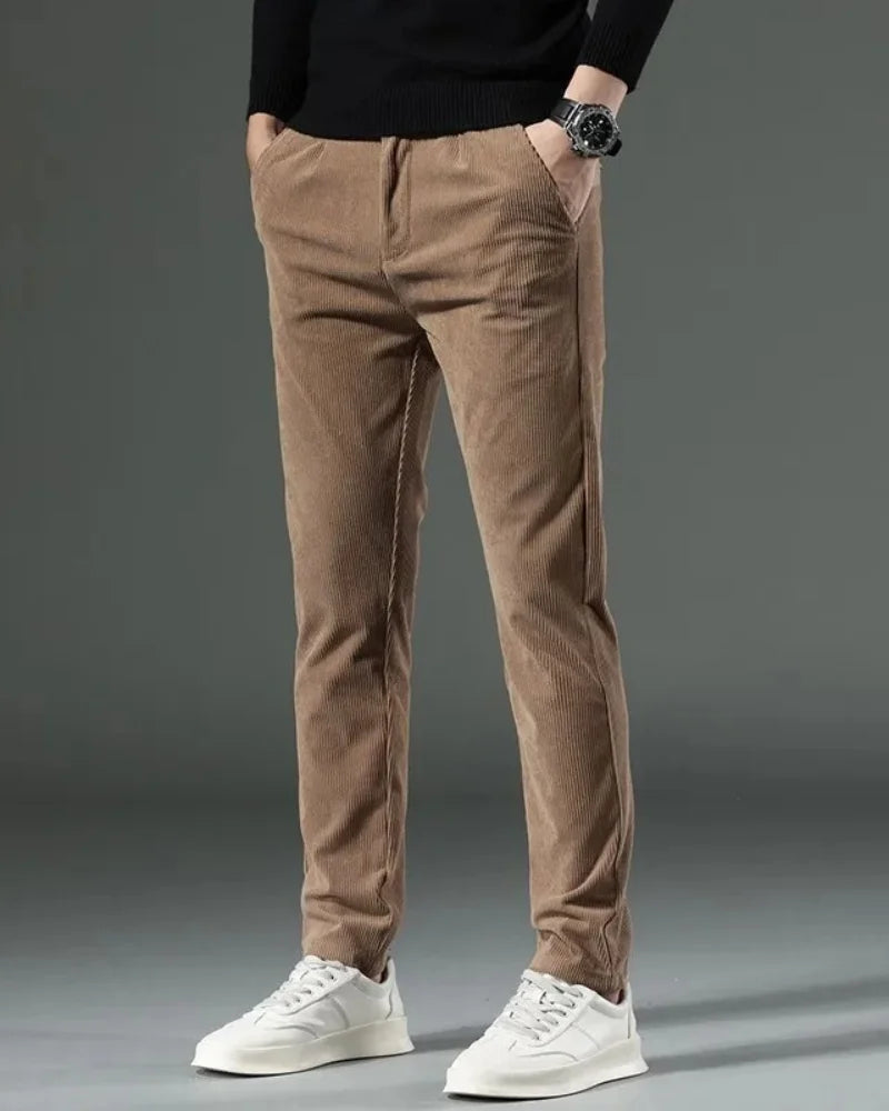 Charles Noble Corduroy Chinos – Men’s Slim Fit Trousers with Soft Textured Fabric