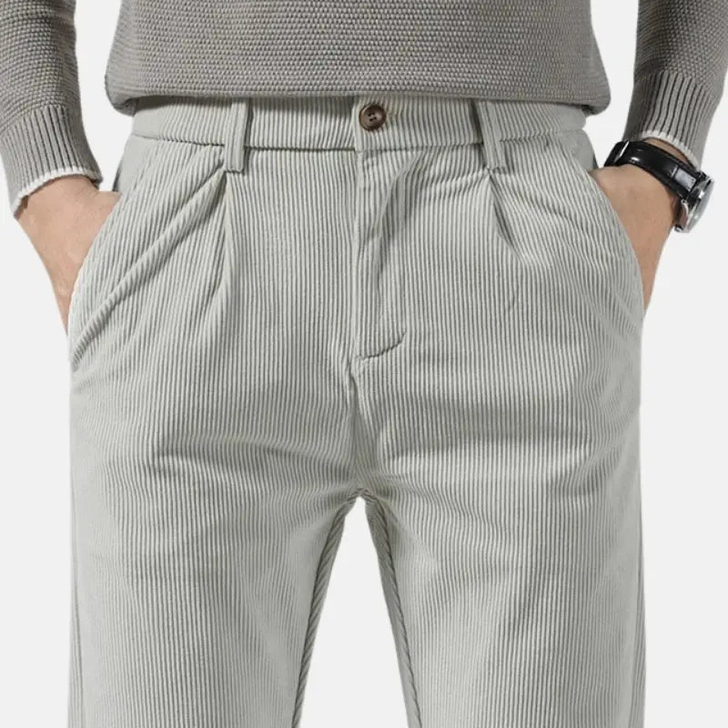Charles Noble Corduroy Chinos – Men’s Slim Fit Trousers with Soft Textured Fabric