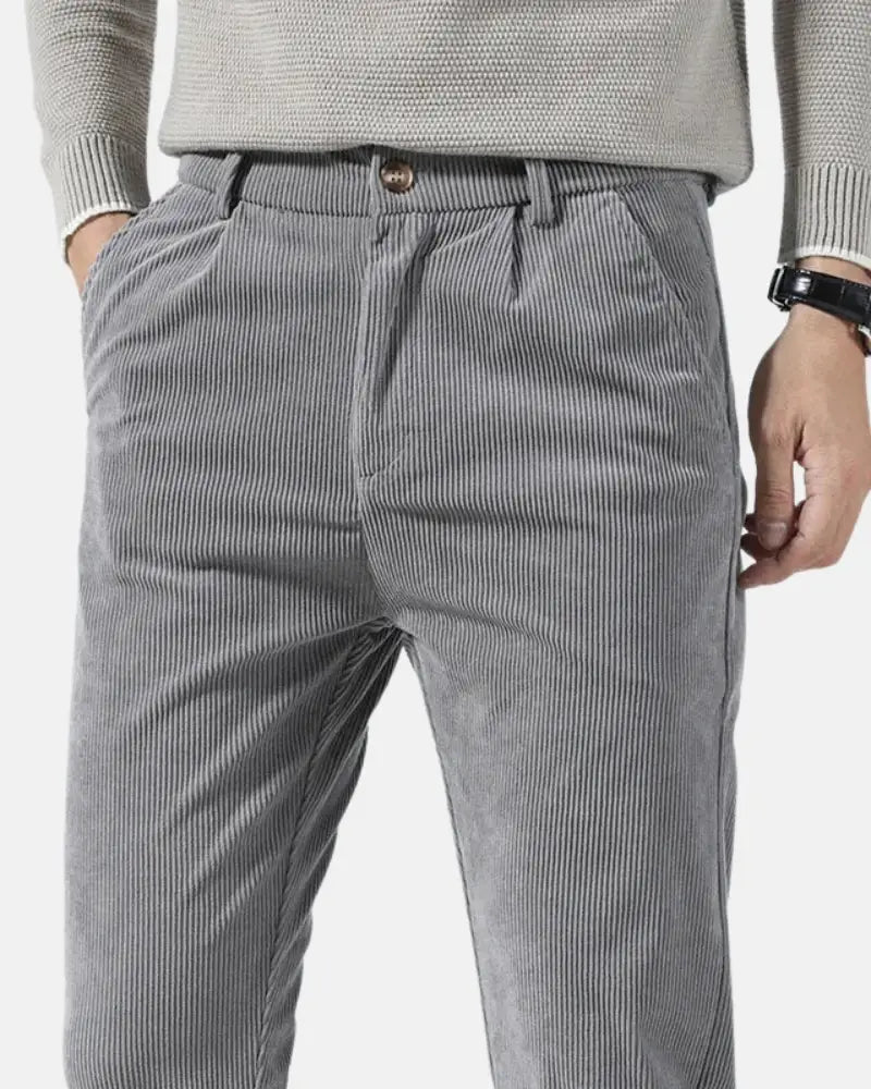 Charles Noble Corduroy Chinos – Men’s Slim Fit Trousers with Soft Textured Fabric