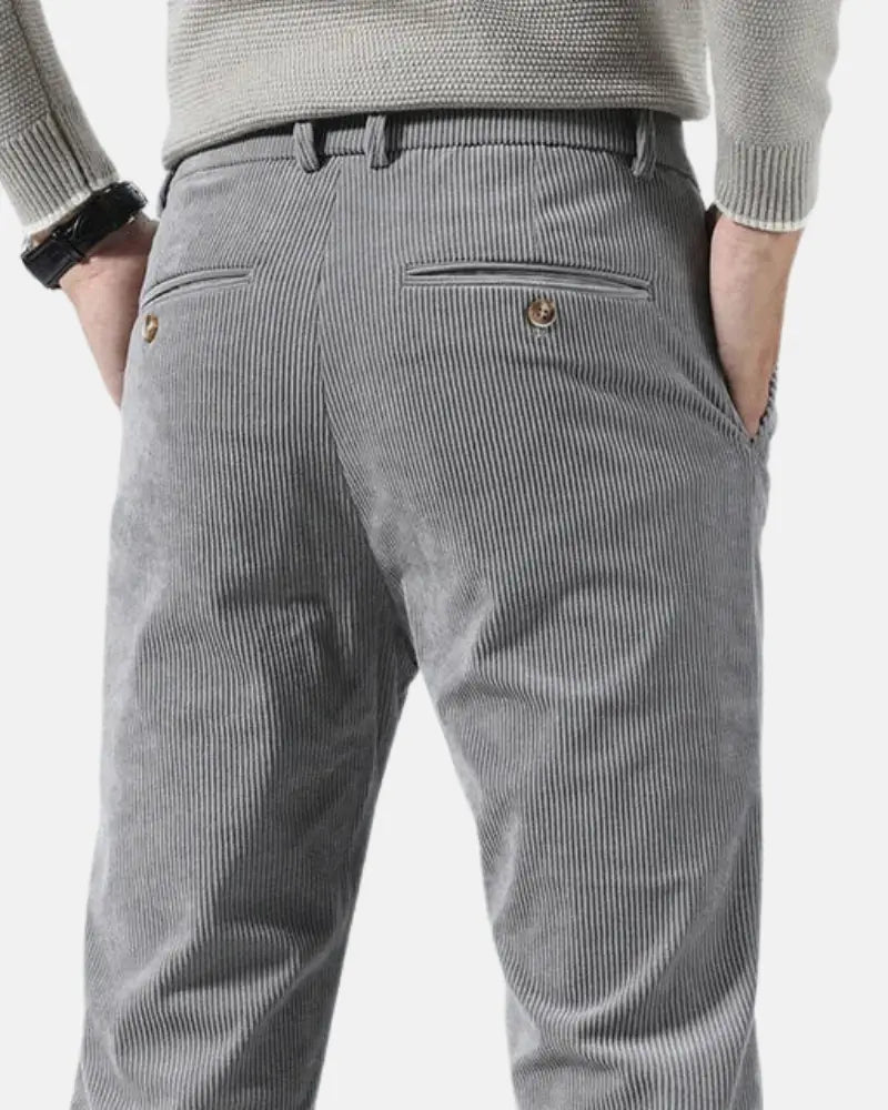 Charles Noble Corduroy Chinos – Men’s Slim Fit Trousers with Soft Textured Fabric