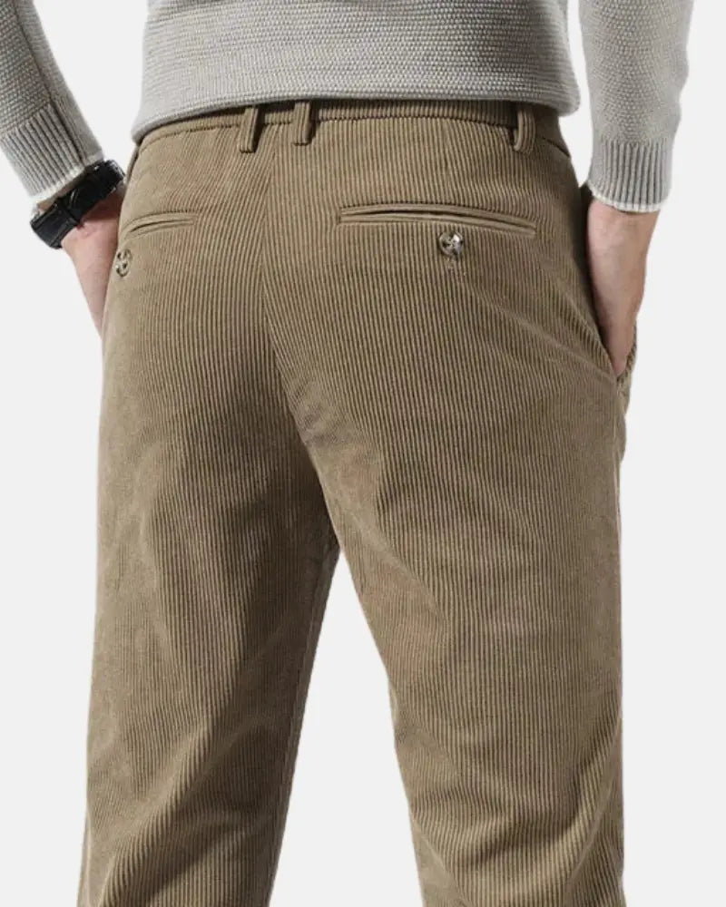 Charles Noble Corduroy Chinos – Men’s Slim Fit Trousers with Soft Textured Fabric