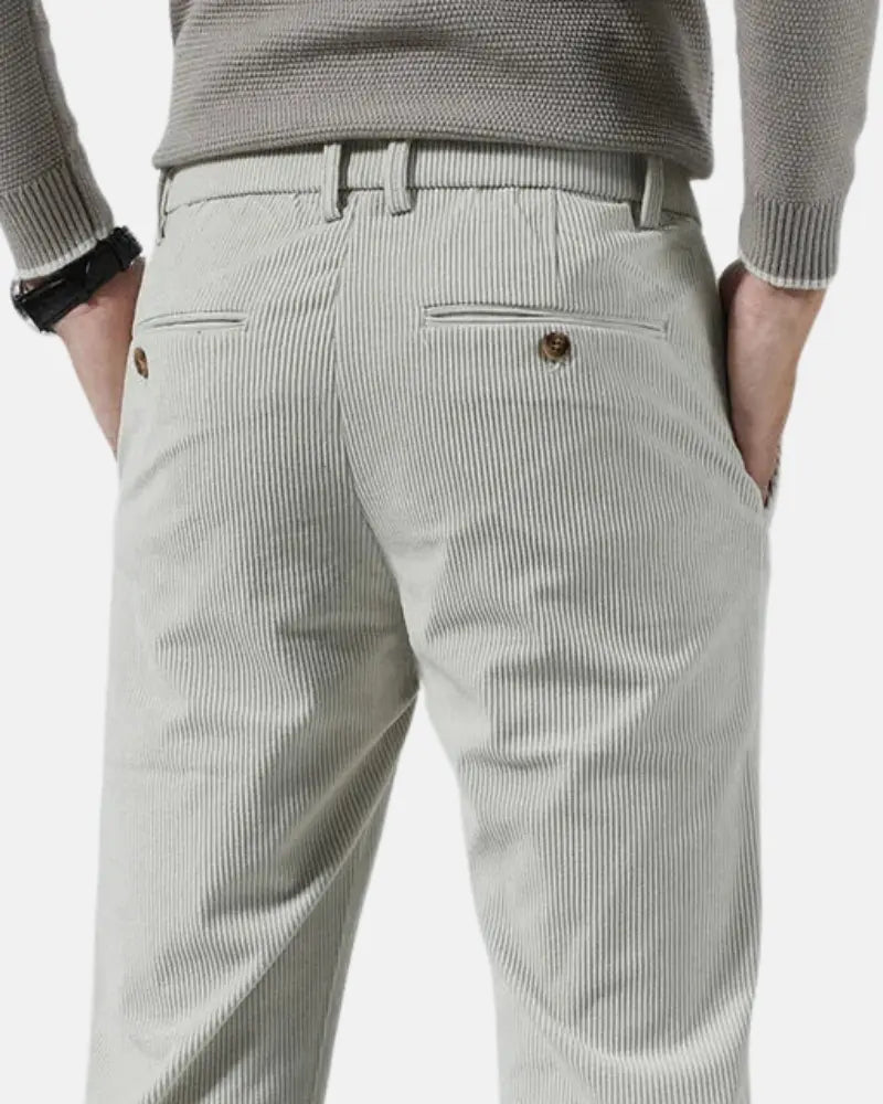 Charles Noble Corduroy Chinos – Men’s Slim Fit Trousers with Soft Textured Fabric