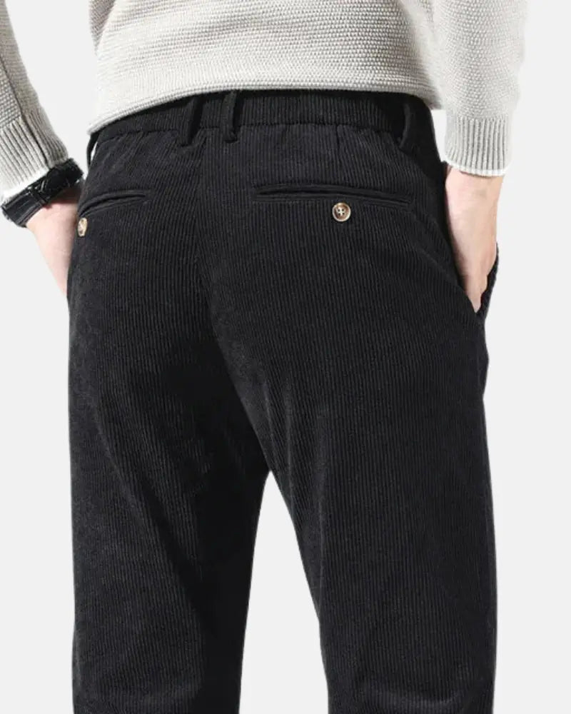 Charles Noble Corduroy Chinos – Men’s Slim Fit Trousers with Soft Textured Fabric