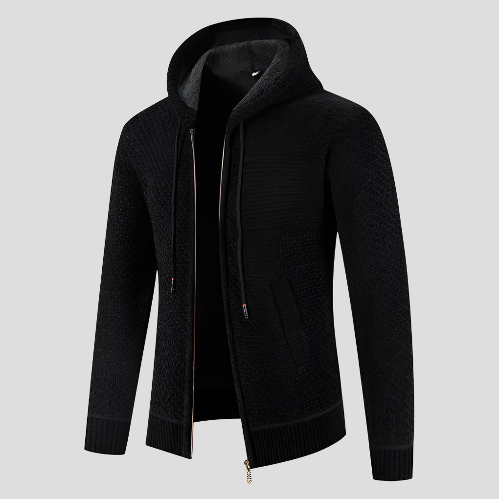 Men’s Hooded Zip-Up Vest – Long Sleeve Casual Jacket | Modern Everyday Comfort