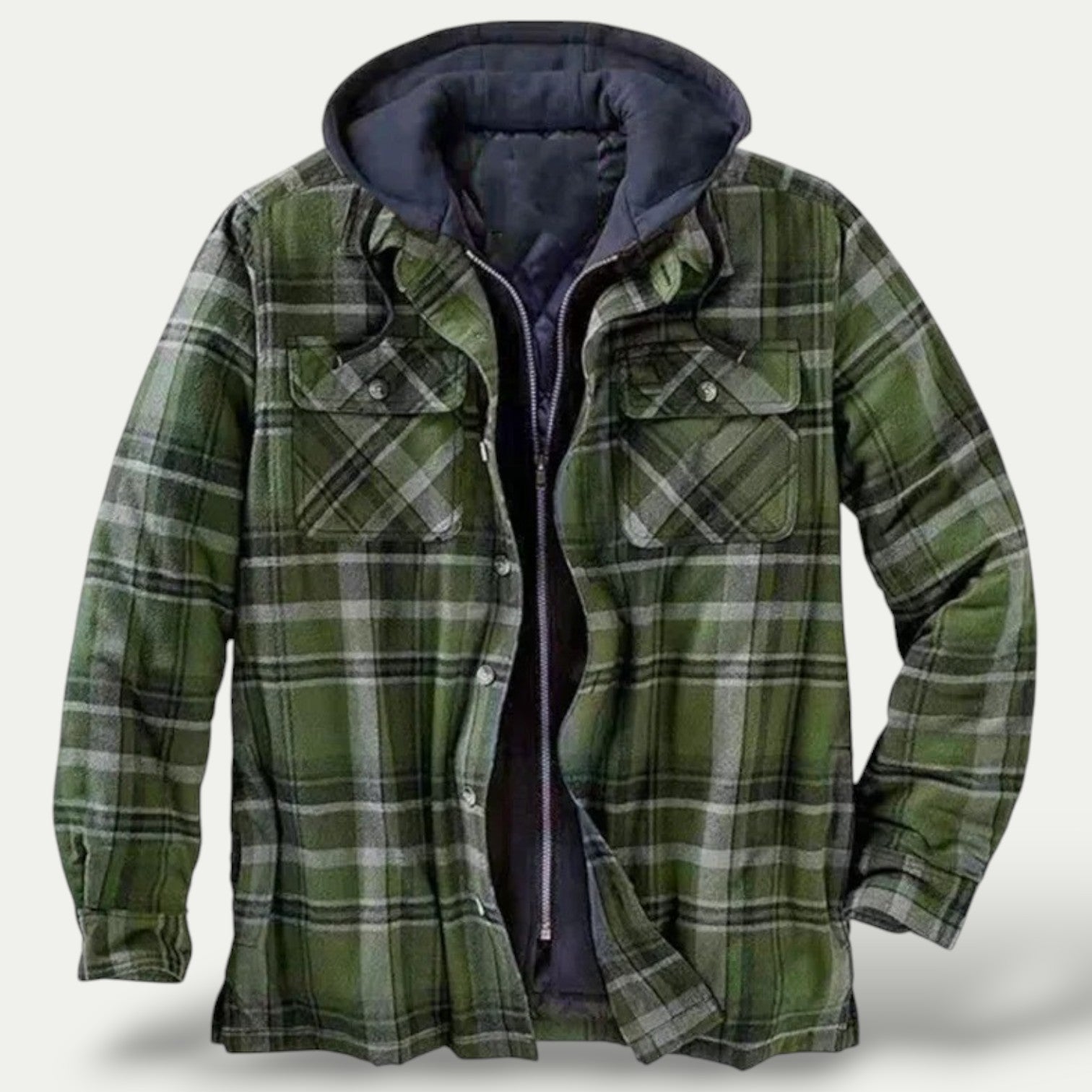 Leopold - Warm Fleece Jacket in Check Pattern