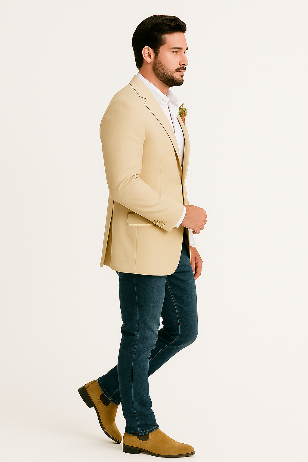 Light Tan Western Men Blazer - Sand Color