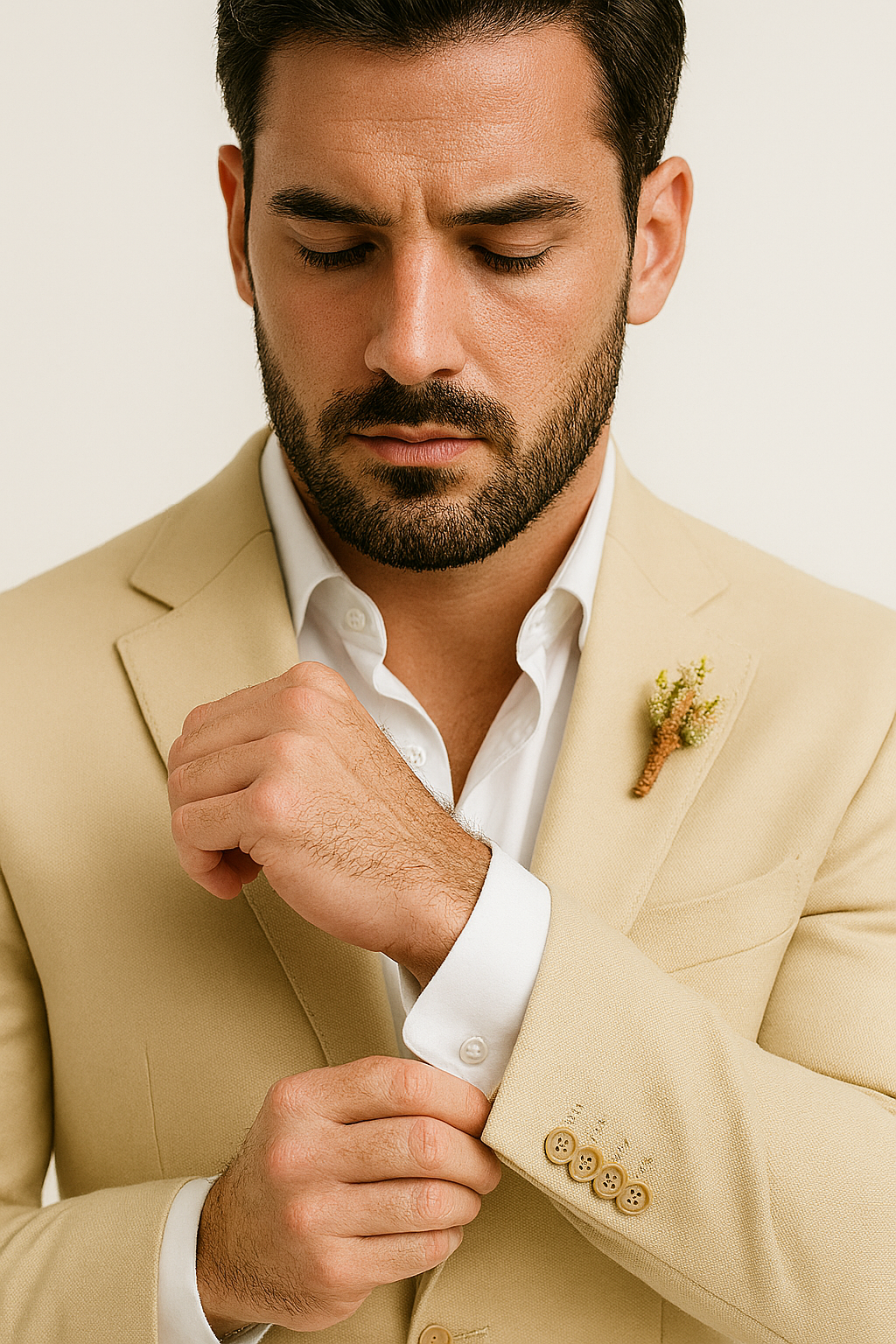 Light Tan Western Men Blazer - Sand Color