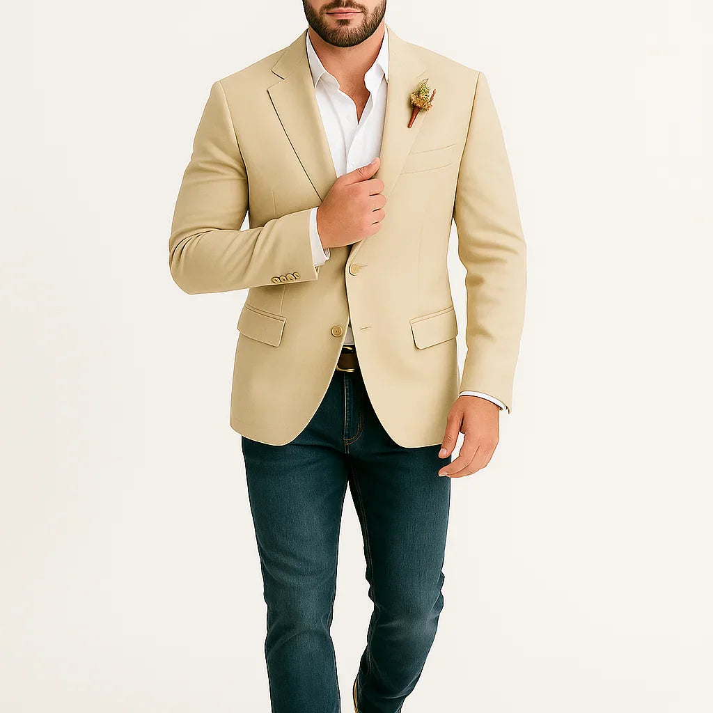Light Tan Western Men Blazer - Sand Color