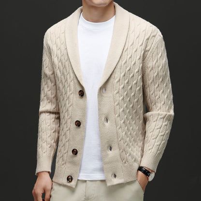 Classic men's cardigan with button placket