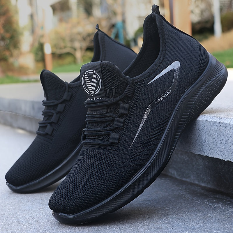 Men’s Lightweight Breathable Knit Running Shoes – Slip-On Comfort & All-Day Performance