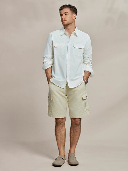 Linen Cotton Turndown Collar Casual Shirt