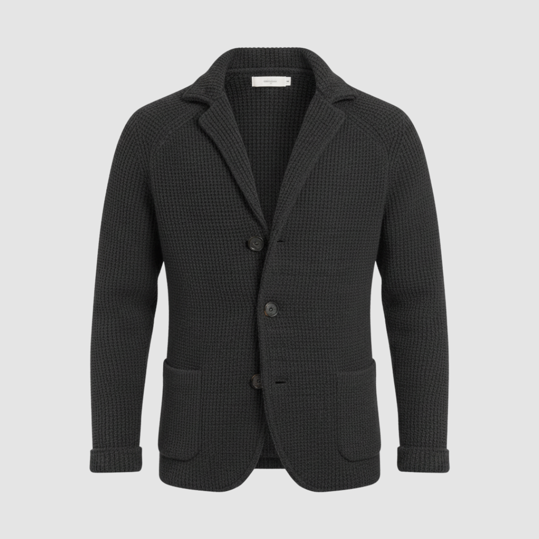 Men’s Honeycomb Knit Blazer – Tailored Soft Jacket | Italian Smart-Casual Elegance