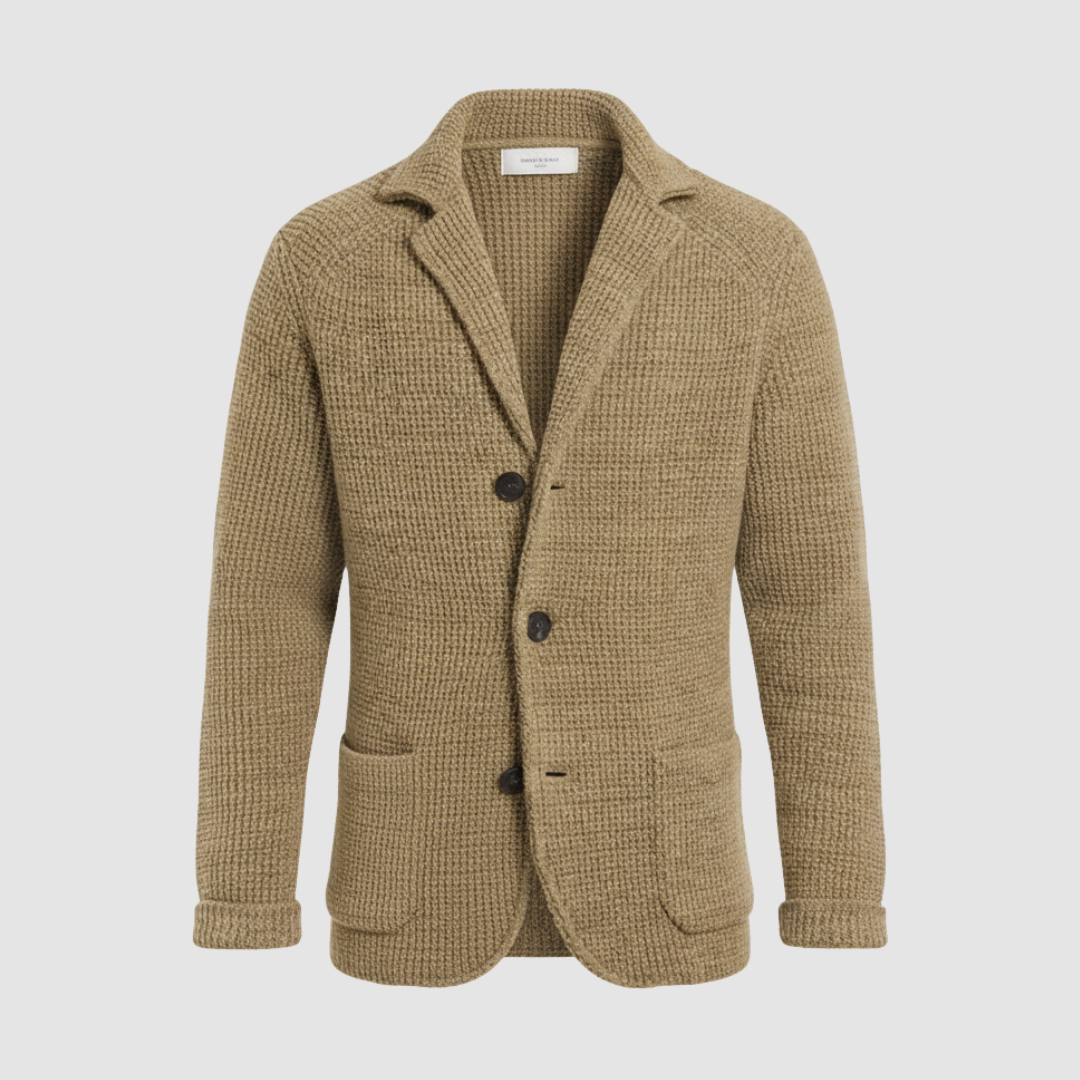 Men’s Honeycomb Knit Blazer – Tailored Soft Jacket | Italian Smart-Casual Elegance