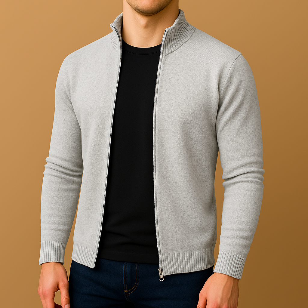 Coen Men’s Chic Zip Vest – Elegant Knitted Layer | Modern Smart-Casual Cardigan