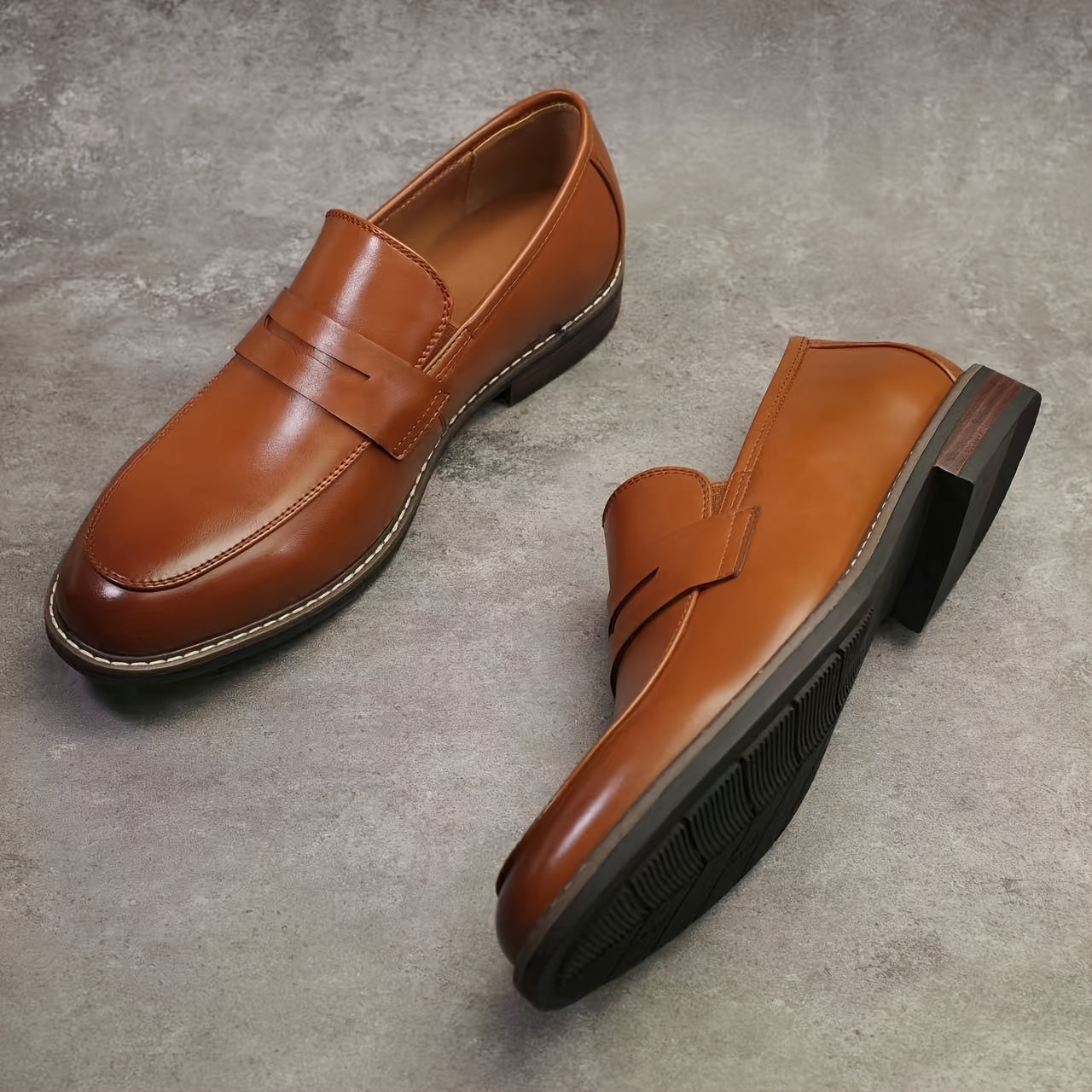 Men’s Slip-On Dress Loafers –  Footwear with Non-Slip Sole