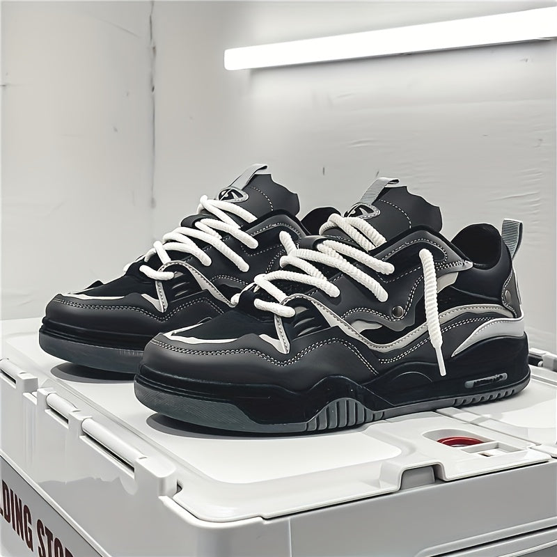 Geometric Sporty Sneakers for Men – Casual Trendy Lightweight Fashion Shoes
