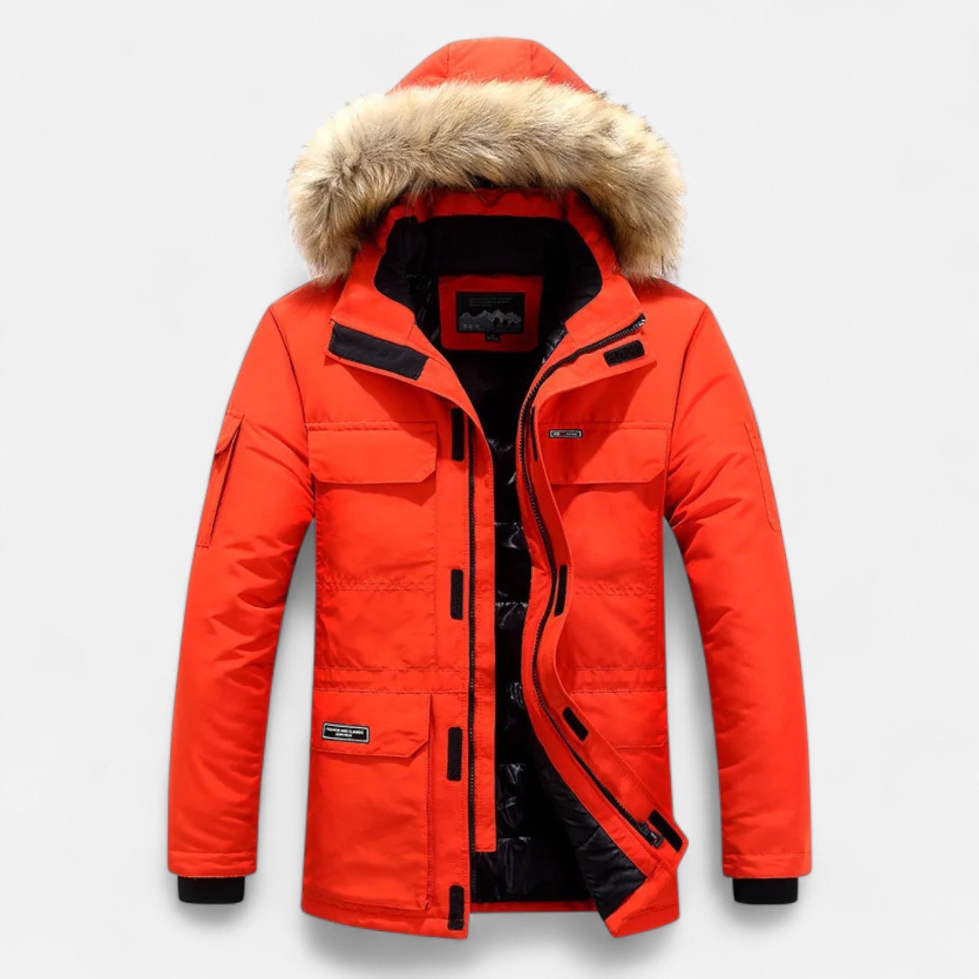 Men’s Tactical Winter Softshell Parka Jacket Fur Hooded – Warm Lined