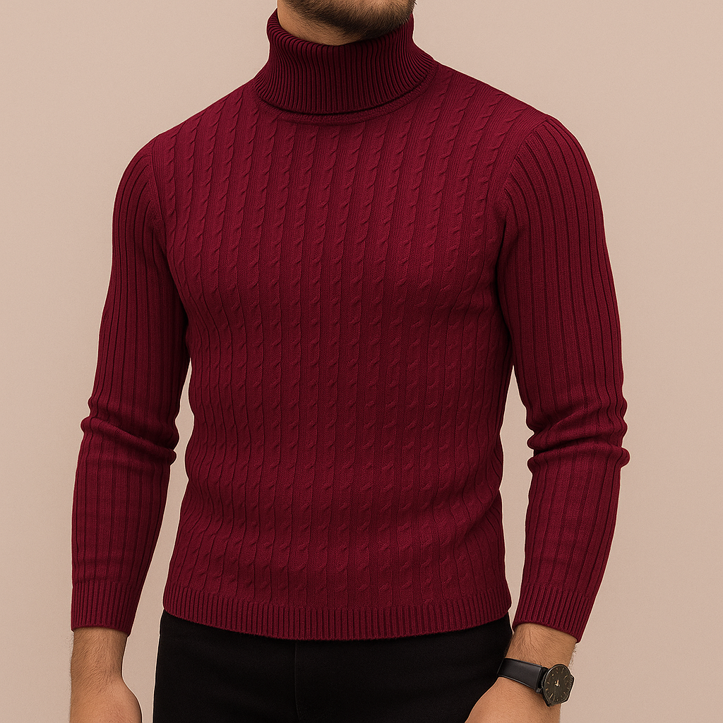 Antoine Men’s Turtleneck Sweater – Classic Soft Knit | Warm Modern Essential