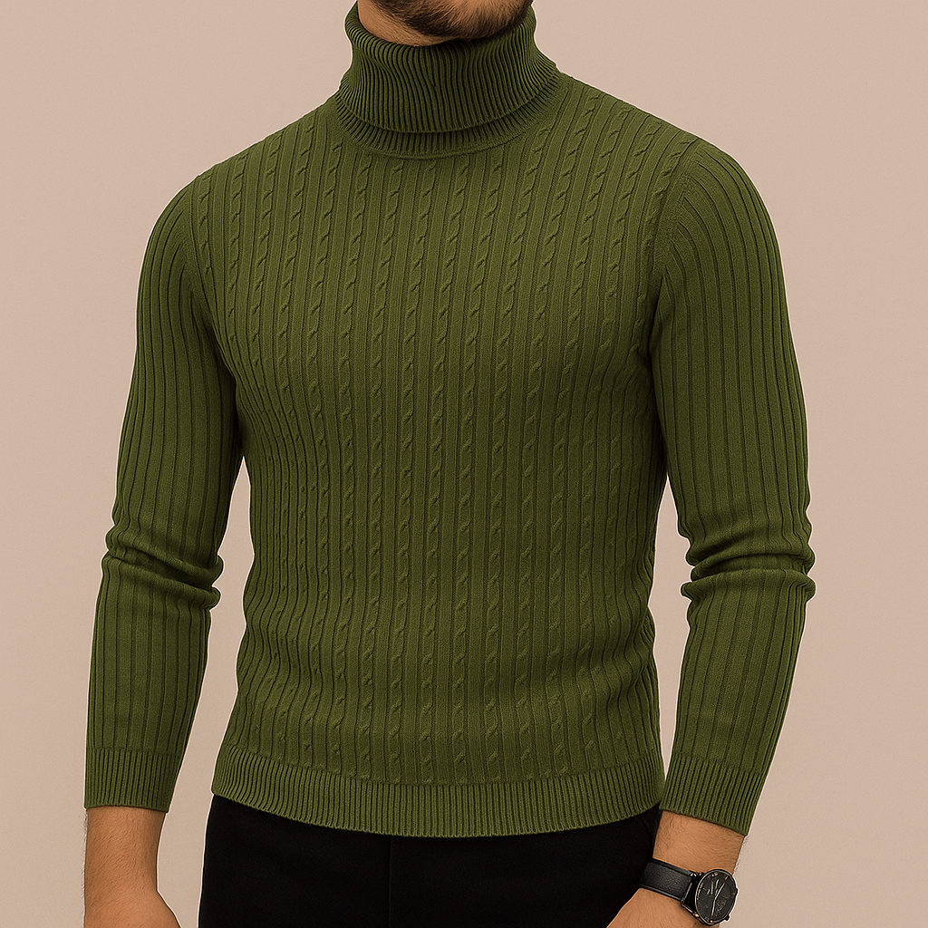 Antoine Men’s Turtleneck Sweater – Classic Soft Knit | Warm Modern Essential