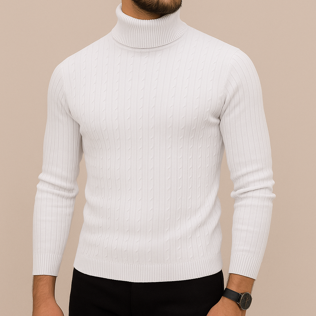 Antoine Men’s Turtleneck Sweater – Classic Soft Knit | Warm Modern Essential