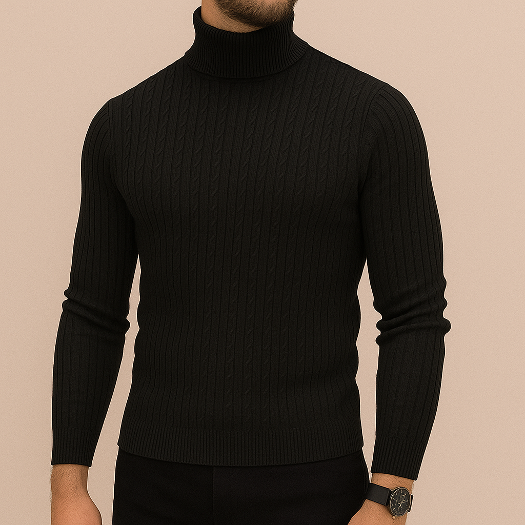 Antoine Men’s Turtleneck Sweater – Classic Soft Knit | Warm Modern Essential